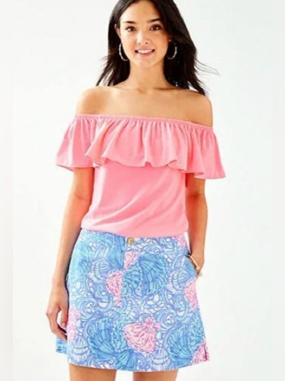 Lilly Pulitzer Seashell Print Mini Skort - Pink & Blue